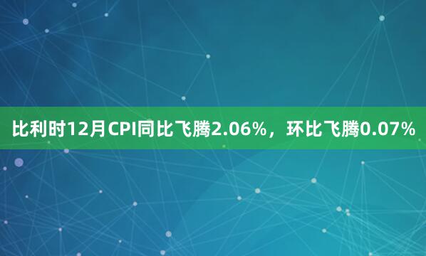 比利时12月CPI同比飞腾2.06%，环比飞腾0.07%